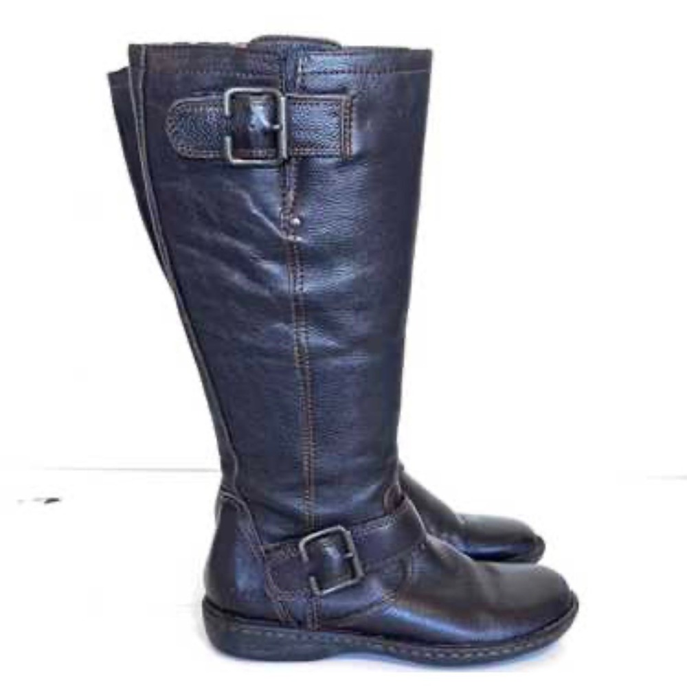 B.O.C. Born Concept Benton Dark Brown Leather Tall Riding Boots Womens 8M